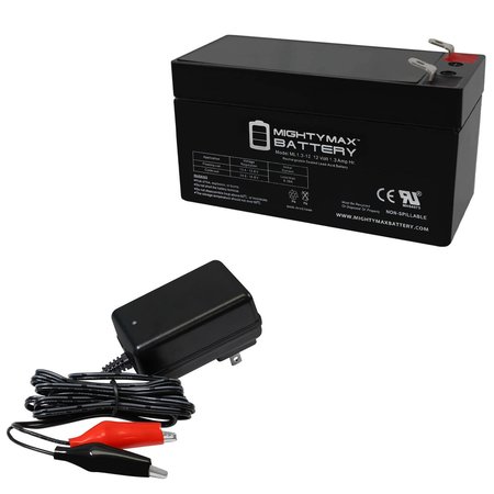 12V 1.3Ah Replacement Battery for IBT Technologies BT1.3-12 With 12V Charger -  MIGHTY MAX BATTERY, MAX3961236